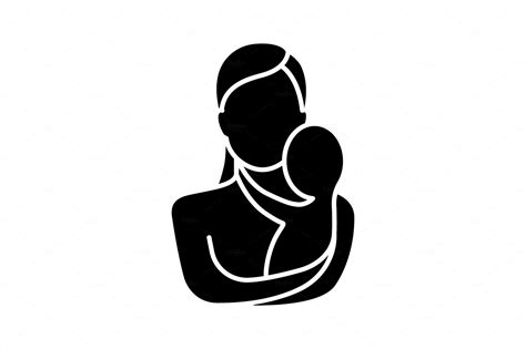 mother holding newborn baby icon vector graphics creative market