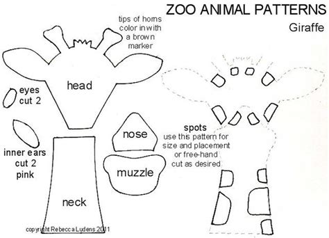 zoo animal  paper piecing patterns  scrapbooking giraffe