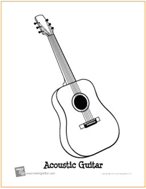 acoustic guitar  printable coloring page