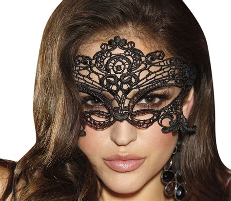 Ladies Stunning Sexy Black Lace Embroidered Fancy Dress Masquerade Par