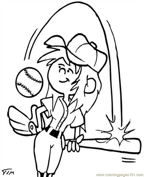 coloring pages softball girl sports baseball  printable