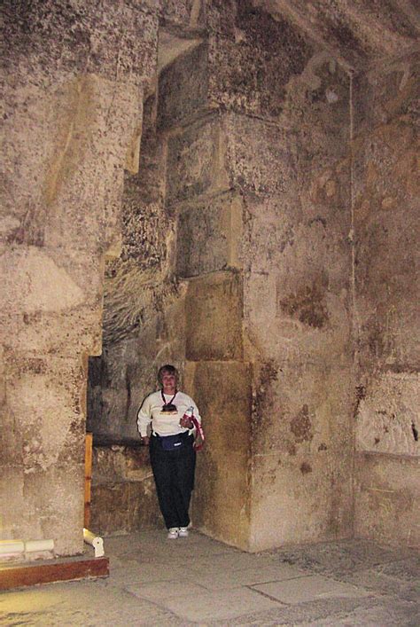 audrey delange at the queens chamber the great pyramid khufu or cheops giza plateau egypt
