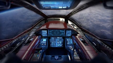 model sci fi light fighter cockpit vr ar  poly cgtrader