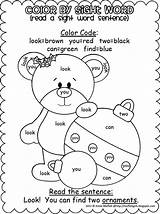 Word Coloring Christmas Sight Words Color Wisdom Sentences Pages Primer Pre Printable Kindergarten Worksheets Colors Find Activities Kids Winter Preschool sketch template