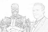 Terminator Coloring Pages Arnold Schwarzenegger Filminspector Sometimes Downloadable Humans Protector Hunts Them Down sketch template