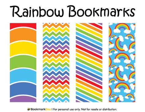 free printable rainbow bookmarks download the pdf