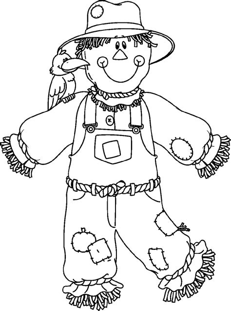 simple  hard scarecrow coloring pages  coloring
