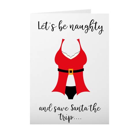 adult christmas card let s be naughty holiday card for etsy