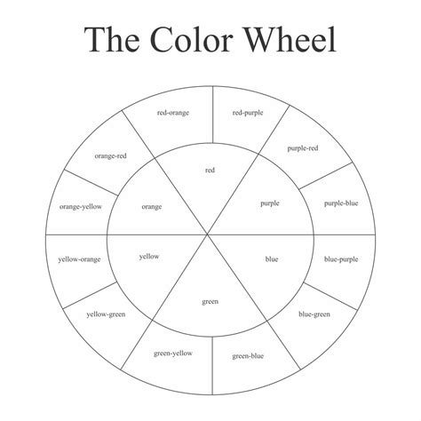 printable blank color wheel template    experiment