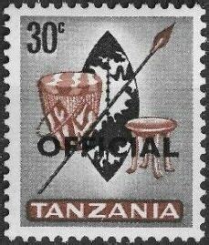 stamp native handicraft overprinted tanzaniaofficial stamps
