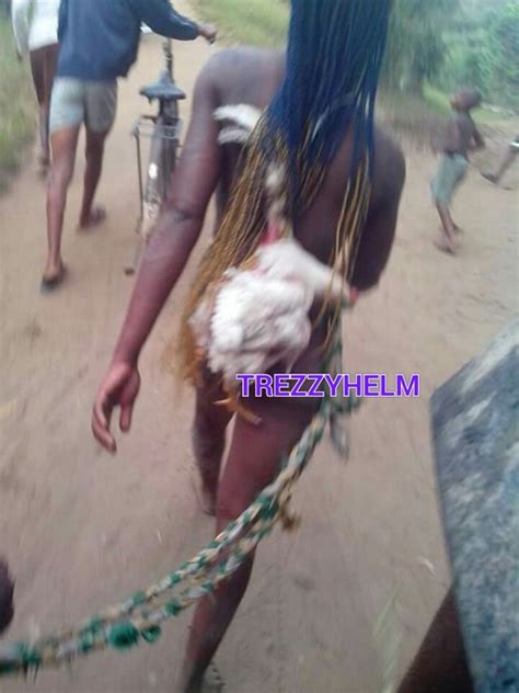 lady who stole fowl in cross river paraded unclad by youths photos crime nigeria