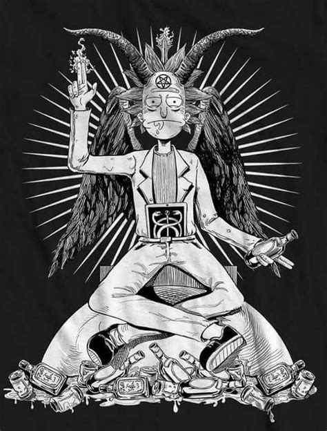 pin  pboyanov  occult satanic art rick  morty tattoo rick