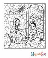 Magnificat Colorings Annunciation sketch template
