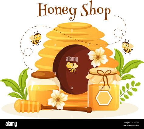 Honey Shop With A Natural Useful Product Jar Bee Or Honeycombs To Be