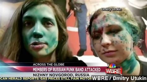 pussy riot band members attacked left with burns video