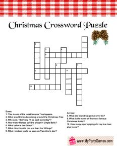 printable christmas crossword puzzles