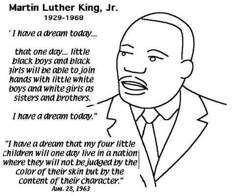 easy printable martin luther king jr coloring pages
