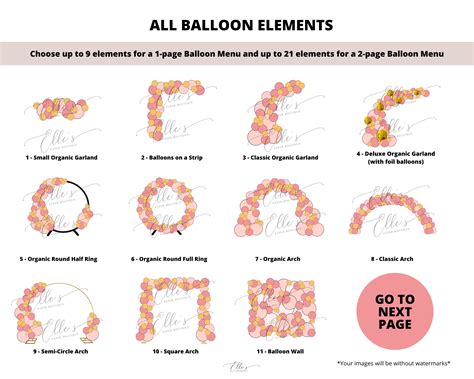 custom balloon menu balloon price list balloon price guide etsy canada