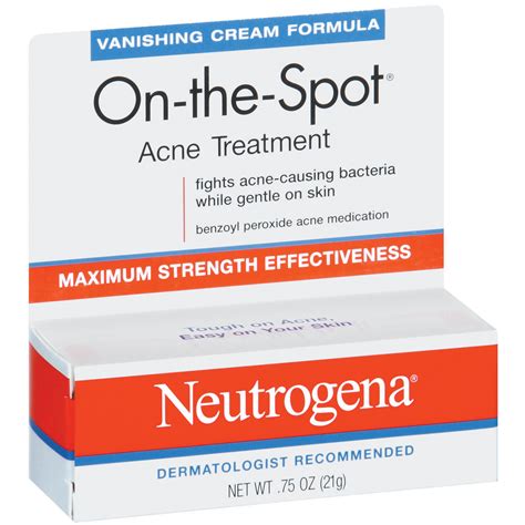 neutrogena   spot acne treatment  benzoyl peroxide acne medicine  acne prone skin