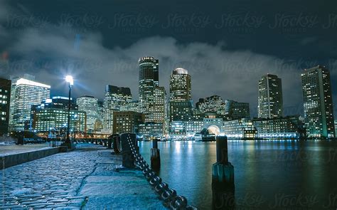 boston harbor  night landscape  stocksy contributor raymond forbes llc stocksy