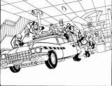 Ghostbusters Coloring Pages Printable Getcolorings Car sketch template