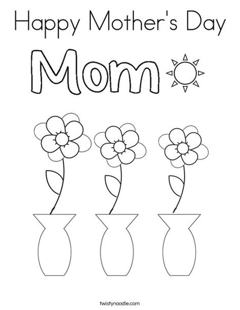 happy mothers day coloring page twisty noodle