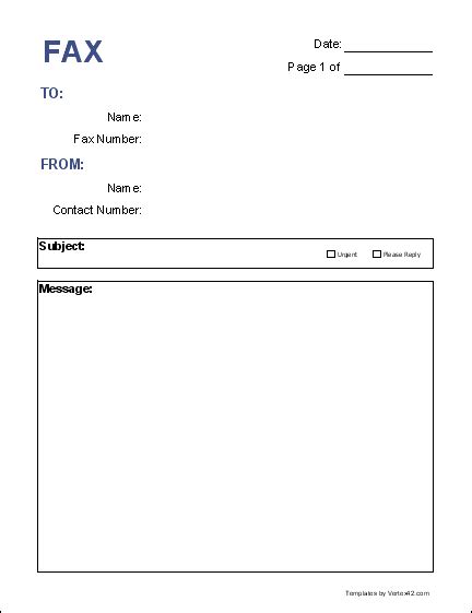 fax cover sheet template printable fax cover sheet