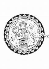 Bollywood Coloring Adults Pages Rachel Mandala India Girl Dancing Justcolor Adult Nggallery sketch template