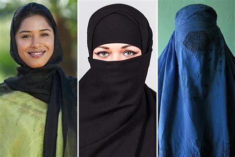 what are the differences between a hijab a burka and a niqab