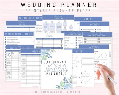 wedding planner printable printable wedding planner kit etsy