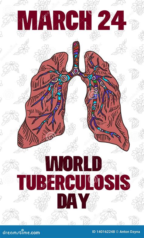 fight tuberculosis poster doodle drawing  white stock illustration