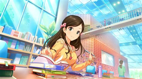 wallpaper cute misaki etou anime girl reading