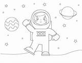 Astronaut Coloring Girl Pages sketch template