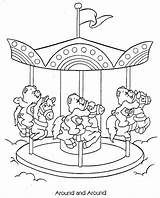 Care Bears Coloring Pages Round Merry Go Color Print sketch template