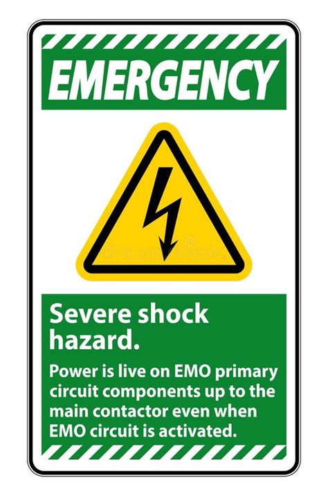 emergency severe shock hazard sign  white background stock vector illustration  symbol