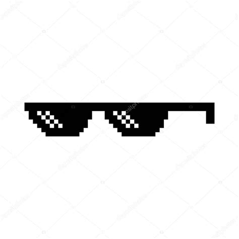 Creative Vector Illustration Of Pixel Glasses Of Thug Life