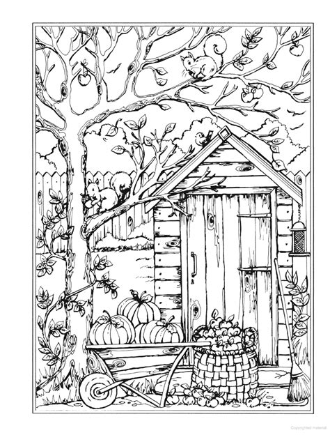 creative haven autumn scenes coloring book fall coloring pages