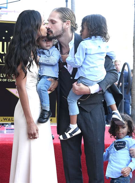 Zoe Saldana And Sons At Hollywood Walk Of Fame Ceremony