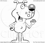Dog Hind Standing Legs Skinny His Waving Clipart Cartoon Thoman Cory Outlined Coloring Vector 2021 sketch template