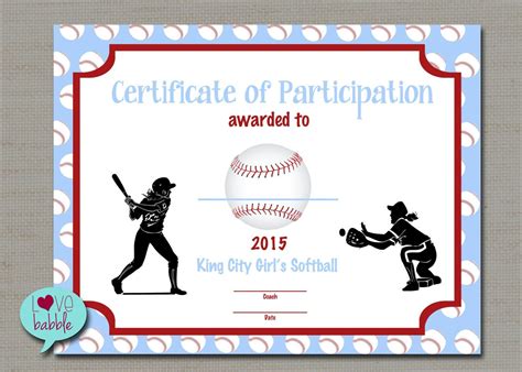 baseball award certificates templates