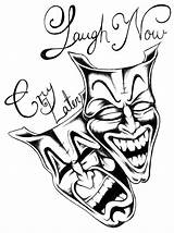 Cry Later Laugh Now Smile Drawing Drawings Tattoo Coloring Pages Deviantart Designs Pluspng Mask Clipart Cliparts Clown Tattoos Quotes Chicano sketch template