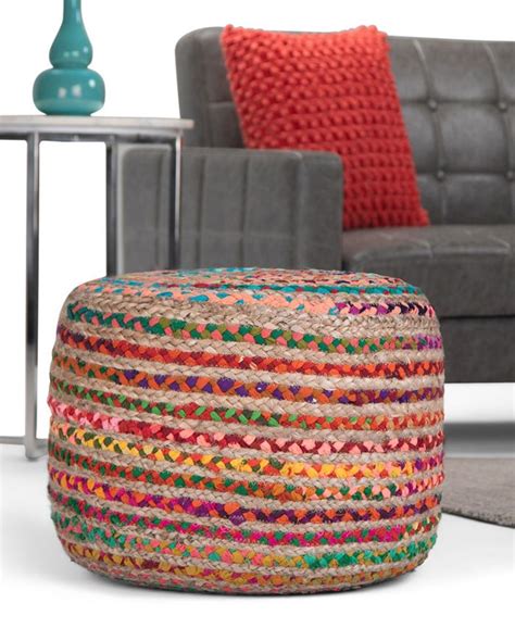 Simpli Home Margo Round Pouf And Reviews Furniture Macy S