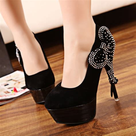 arrival fashion sparkling diamond bow platform accessories thin heels women  shoes