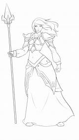 Jaina Lineart Proudmoore sketch template