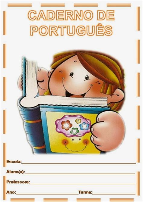 capa de caderno colorido  imprimir portugues qdb