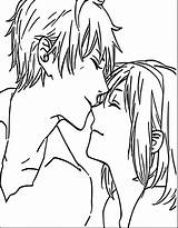 Coloring Anime Pages Boy Girl Couple Boys Awesome Couples Drawing Kissing Printable Chibi Cute Color Manga Cool Cuddling Girls Kids sketch template