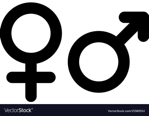 Male And Female Gender Symbol Simple Black Flat Vector Image