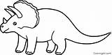 Triceratops Coloring Pages Printable Easy Dinosaur Print Cute Baby Cartoon Drawing sketch template