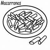 Macaroni Cheese Pages Coloring Macarrones Colouring Para Colorear sketch template