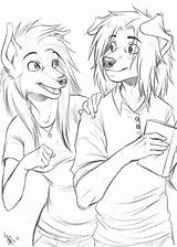 Furry Couple Coloring Crush Oomizuao Saunders Pages Template Cute sketch template